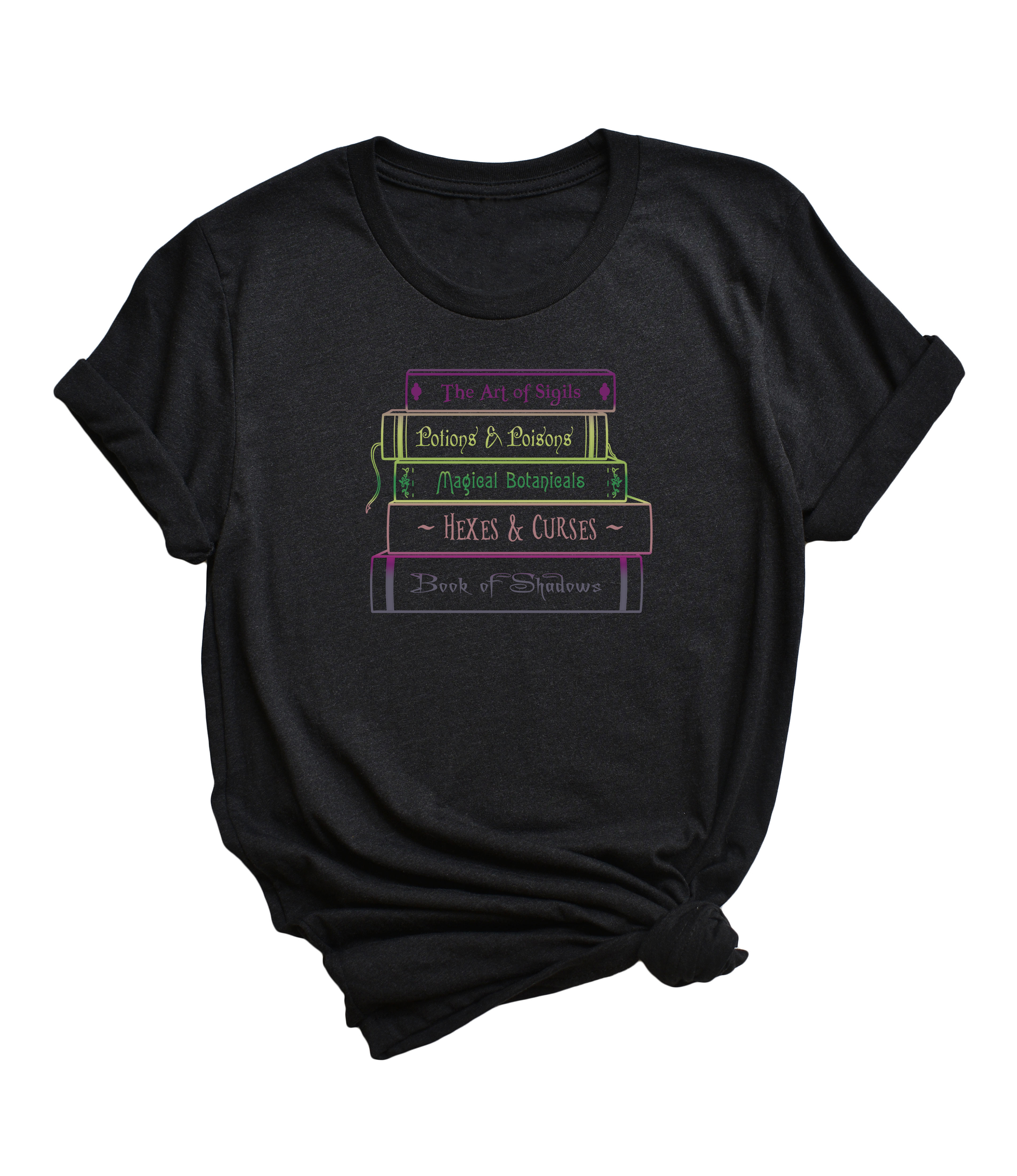 Witchy Book Stack art (dragon) short sleeve unisex T-shirt Witchy Book Stack art (dragon) short sleeve unisex T-shirt