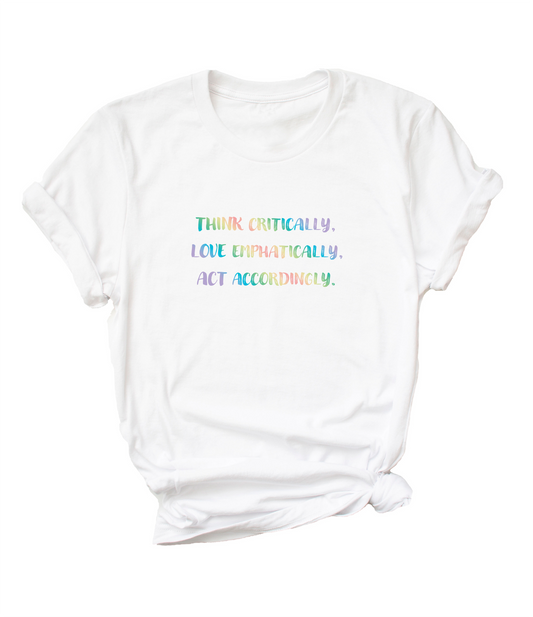 Act Accordingly (prism) short sleeve unisex T-shirt