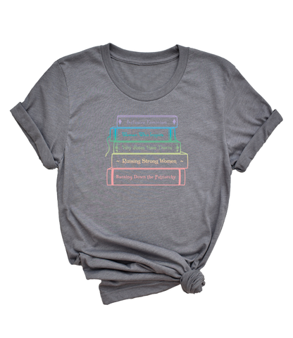 Feminist Bookstack art (prism) short sleeve unisex T-shirt