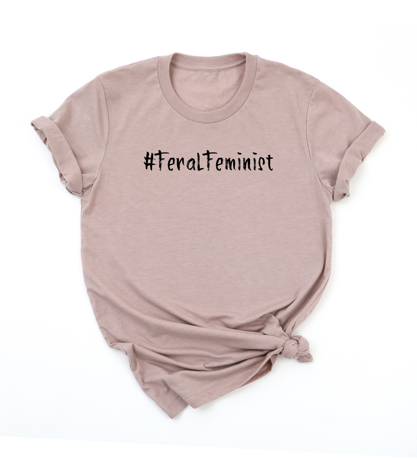 #FeralFeminist (black) short sleeve unisex T-shirt