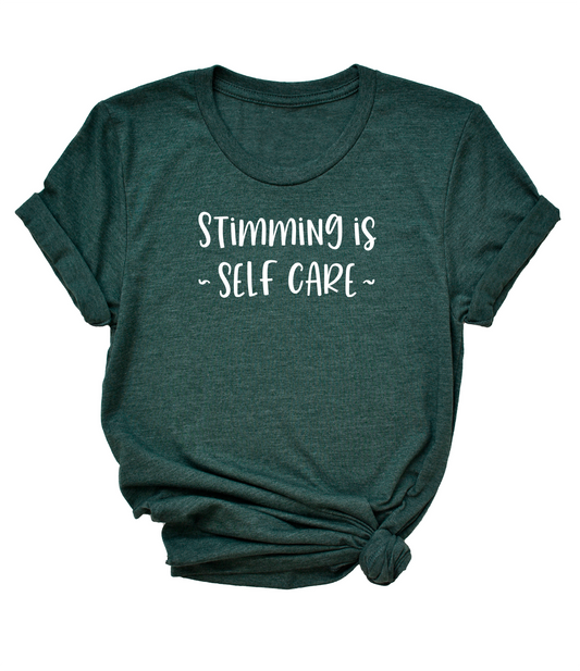 Stimming Is Self Care (white) short sleeve Unisex T-shirt